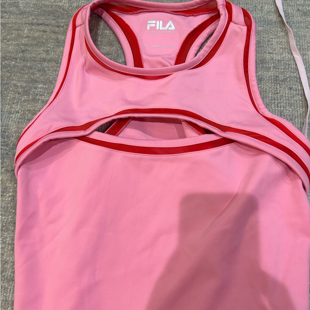 Fila Pink and Red Athletic Tank Top